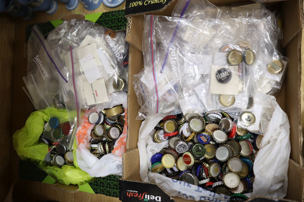 A collection of bottle tops from Cuba, Iceland, France, Germany etc.